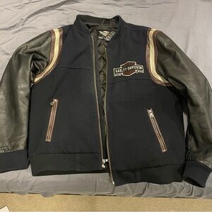 Harley-Davidson Men's Black and Brown Jacket